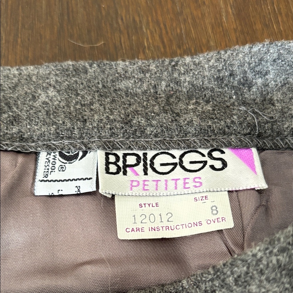 Briggs New York Petites Gray Wool-Blend Midi Skirt